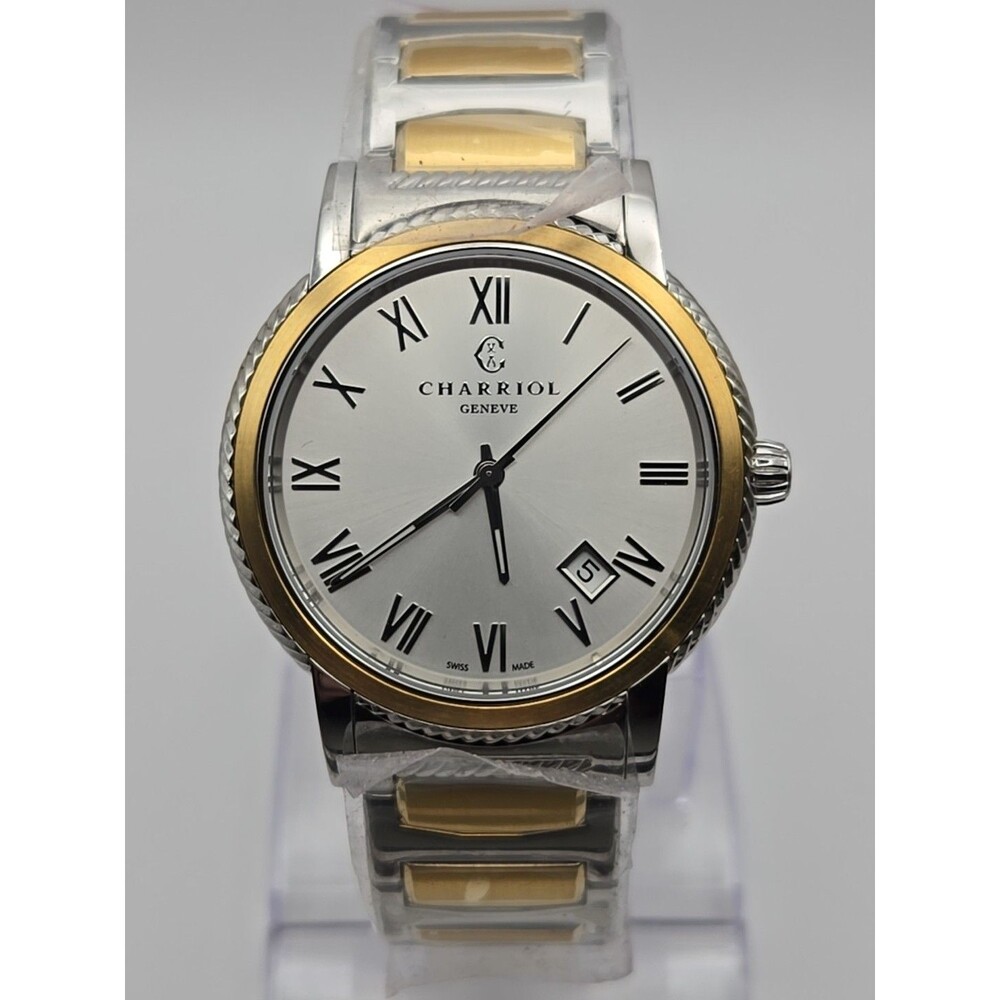 Charriol Parisii Two Tone Steel Silver Dial Quartz Mens Watch P40SY2.931.001